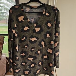 Leopard Print V-Neck Sweater